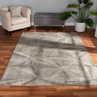 Baxton Studio Barret-Grey-Rug Baxton Studio Barret Modern and Contemporary Grey Hand-Tufted Wool Area Rug